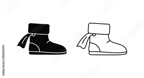 Black and white shoes with ribbons Vector