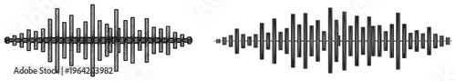 Audio sound wave frequency spectrum icons for music and technology concepts