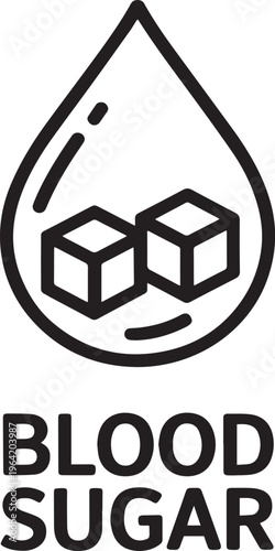 Simple vector icon representing blood sugar monitoring for diabetes awareness