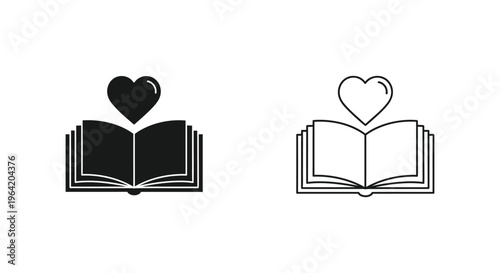 Love reading books heart education Vector
