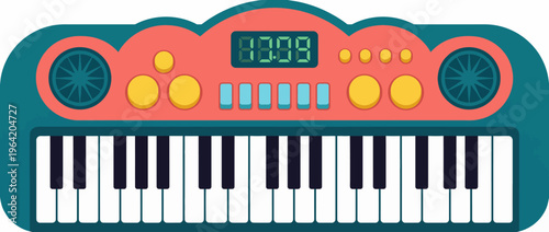 Featuring a vibrant design, this colorful keyboard combines whimsical elements and user-friendly features, appealing to music lovers and creative spirits alike.