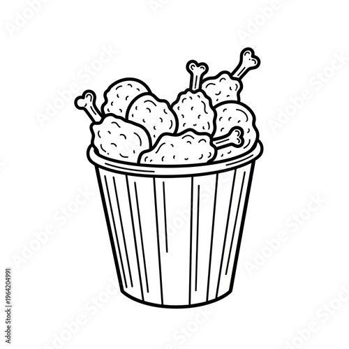 A bucket of fried chicken