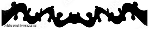 Symmetrical wavy border with thick organic liquid shapes in minimalist graphic style