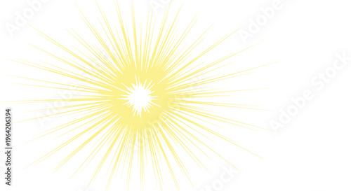 Yellow Sunburst on White Background