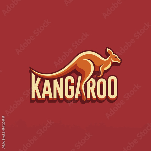 A dynamic kangaroo logo presents a minimalist design, capturing the essence of agility and uniqueness, ideal for brands in sports, travel or wildlife, conveying energy and excitement.