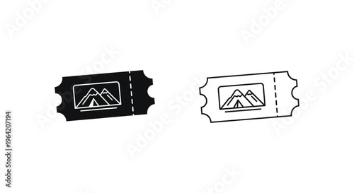 Two tickets side by side Vector