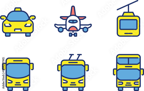 Colorful cartoon vehicles with animated faces and whimsical designs