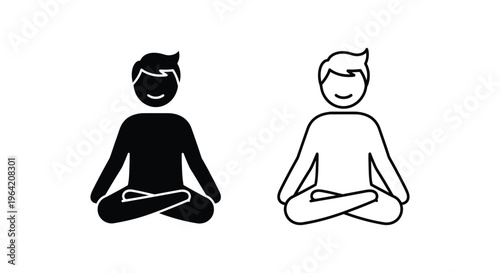 Yoga meditation icons Vector