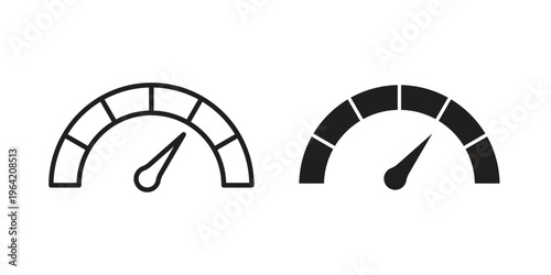 Performance icon clipart symbol isolated on white background. Flat and stroke designs.