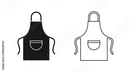 Black and white apron design Vector