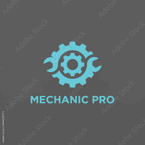 An elegant logo design featuring a gear and spanner, representing quality mechanical services while embodying professionalism and reliability for a mechanic brand.