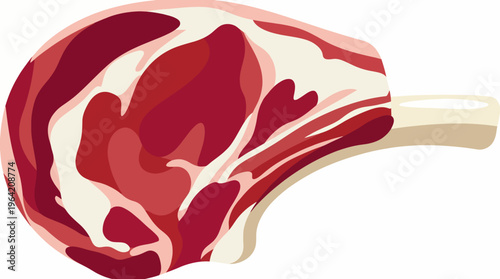 A stylized art piece depicting a succulent piece of meat with intricate details and textures, showcasing culinary appeal and artistic flavor representation.