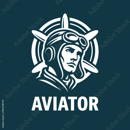 This logo showcases a vintage aviator set against a backdrop of a sunburst, representing freedom, adventure, and the pioneering spirit of aviation history and culture.