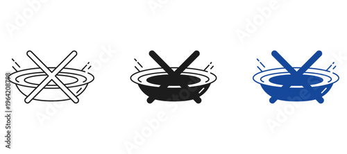 Empty Plate and Fork Icon with Cross Sign, Animated Food Insecurity and Hunger Crisis Symbol for Social Issues, Poverty Awareness, and Global Aid