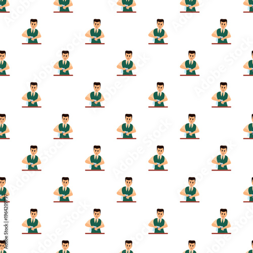 Bartender or waiter preparing a drink, repeating in a seamless pattern