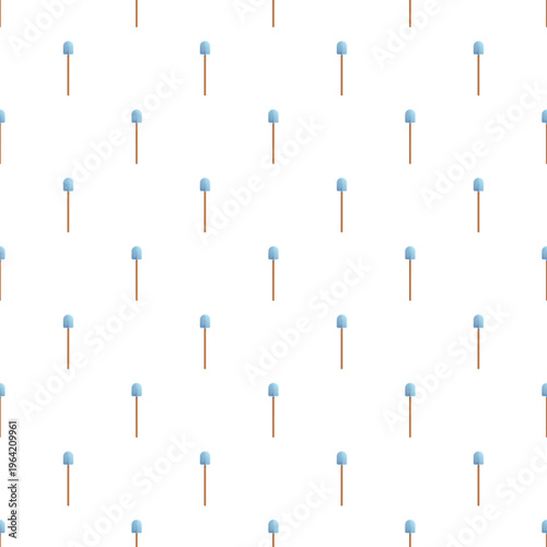 Dental cleaning tools arranged in a repeating pattern on a white background