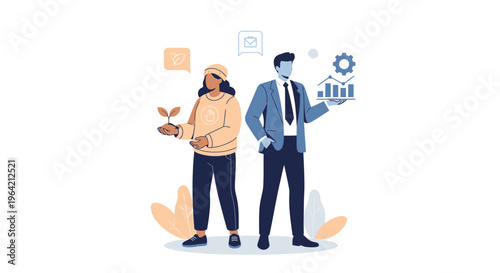 Business partnership and sustainable growth concept with people