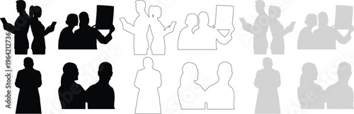 Doctor Silhouette Group Discussion Medical Professionals Examining Chart Medical Care Healthcare Team