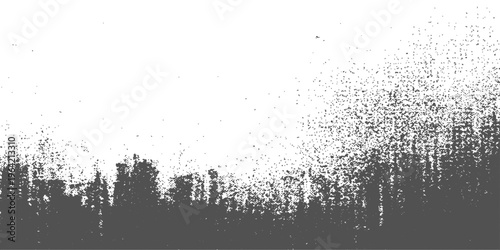 An abstract grunge background vector illustration featuring a vintage black ink spray texture with a floral tree silhouette and splattered paint border design