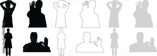 Doctor Silhouette Poses: Medical Professional Gestures and Body Language Collection