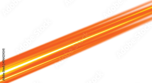 Glowing Orange Light Bar on White Background