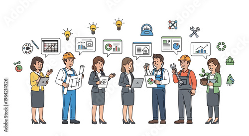 Diverse team of professionals with innovative ideas and solutions