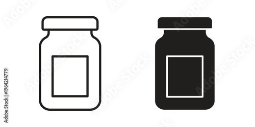 Jar icon silhouette. Editable stroke. Line vector illustration design