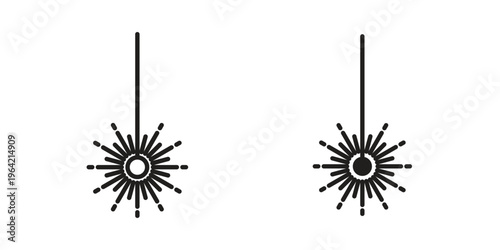 Laser beam icon silhouette. Editable stroke. Line vector illustration design