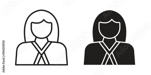 Lawyer icon silhouette. Editable stroke. Line vector illustration design