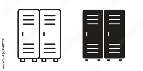 Locker icon silhouette. Editable stroke. Line vector illustration design