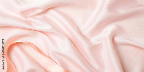 Pink luxury fabric background with copy space, elegant satin texture in soft blush tone, ideal for beauty or fashion backgrounds, smooth folds creating a romantic and stylish backdrop