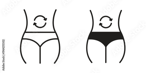 Metabolism icon silhouette. Editable stroke. Line vector illustration design
