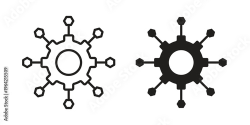 Microservices icon silhouette. Editable stroke. Line vector illustration design