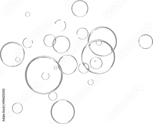 Φωτογραφία Gray Bubbles Floating on White Background