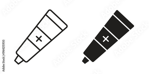 Ointment icon silhouette. Editable stroke. Line vector illustration design