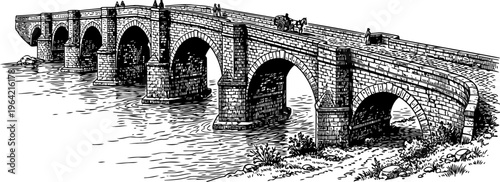 Traditional stone village well with wooden roof and manual crank handle