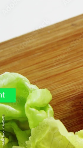 Vertical video: Animated overlays sliding on hover, covering tomato and lettuce to engage viewers