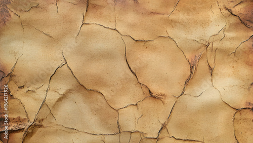 Distressed Concrete Wall with Natural Crack Patterns. Vintage Wall Background with Peeling Layers and Cracks