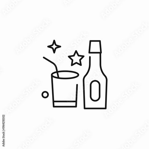bottle glass drink icon sign vector