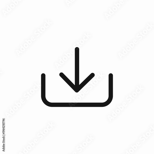 download arrow tray icon sign vector