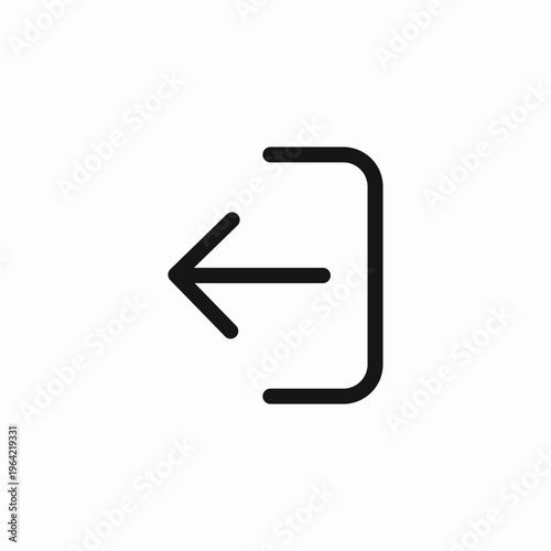 log out door arrow icon sign vector