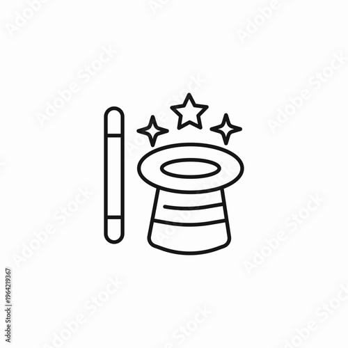 magic top hat icon sign vector