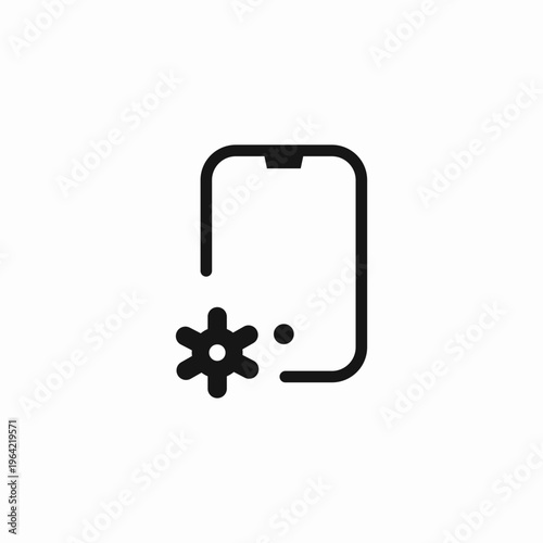mobile settings phone icon sign vector