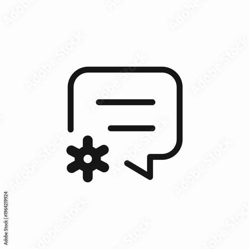 settings chat bubble icon sign vector