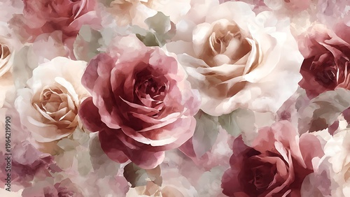 Elegant Rose Garden Arrangement in Soft Cream and Dusty Rose Tones