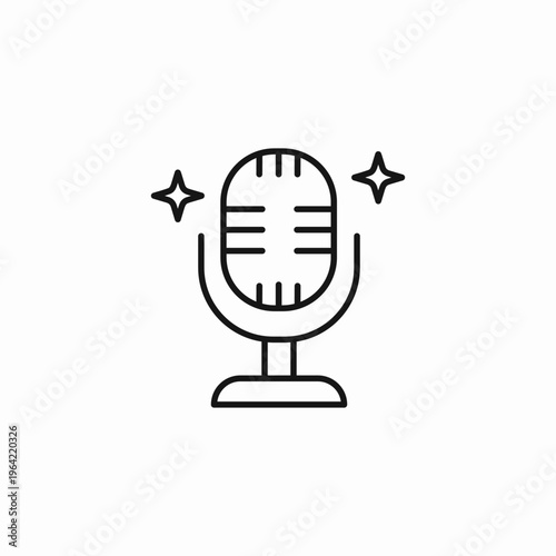 vintage glitter microphone icon sign vector