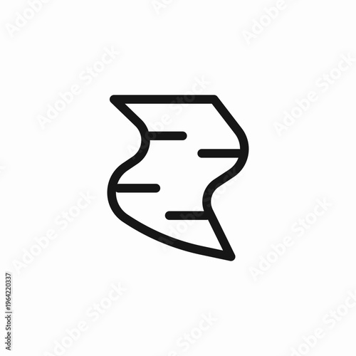 wavy document map icon sign vector