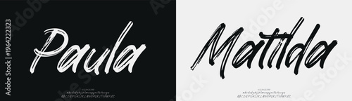 Quadro su tela Paula Matilda, Script elegant Modern beauty font alphabet logo