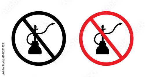 No hookah sign set. vector illustration
