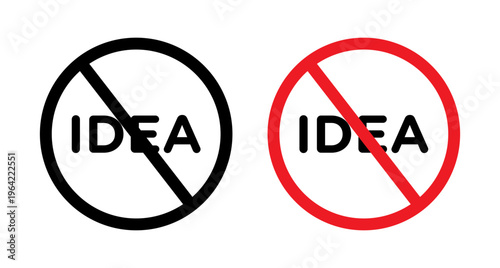 No Idea sign set. vector illustration